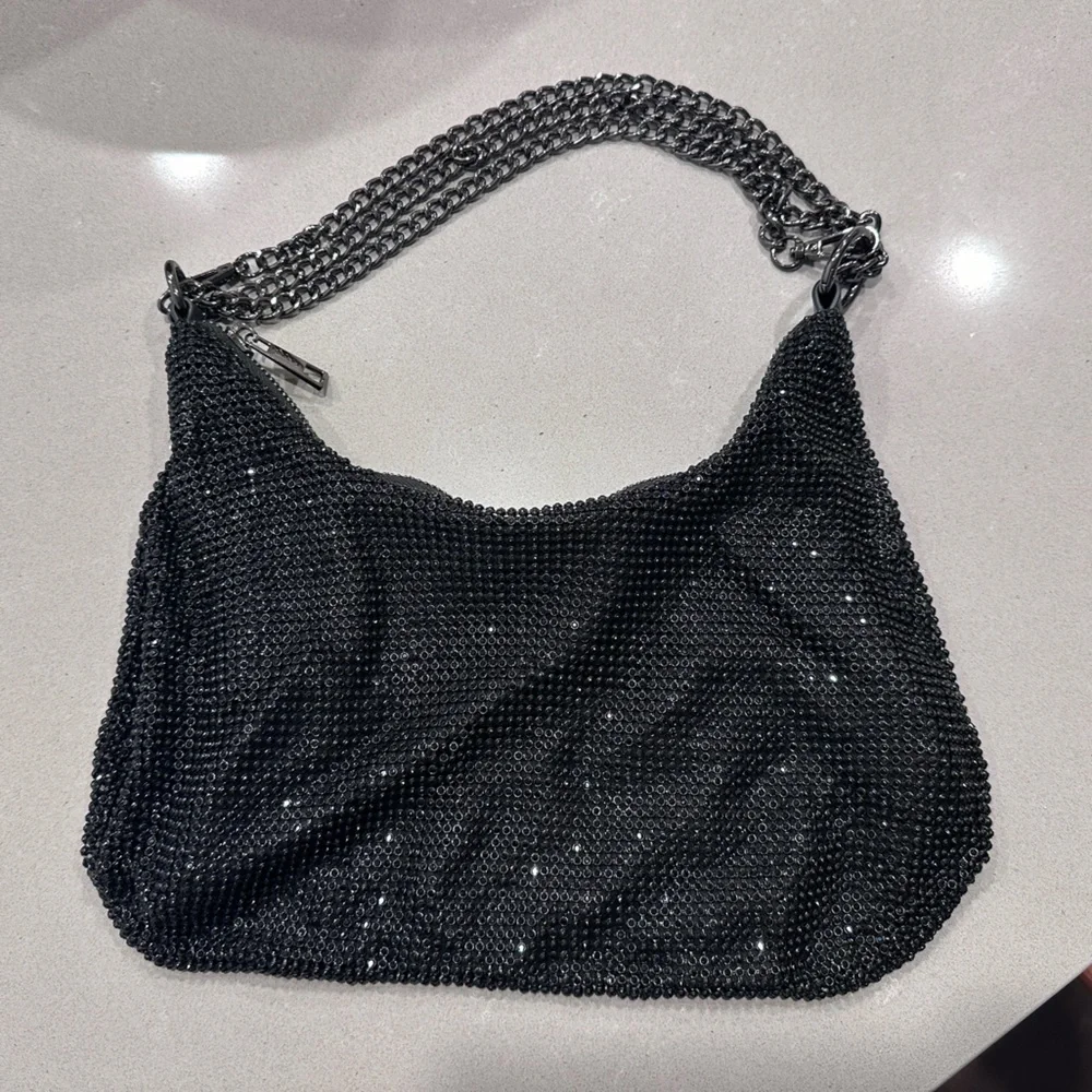 Anthropologie Crescent Rhinestone Bag - Picture 3 of 8